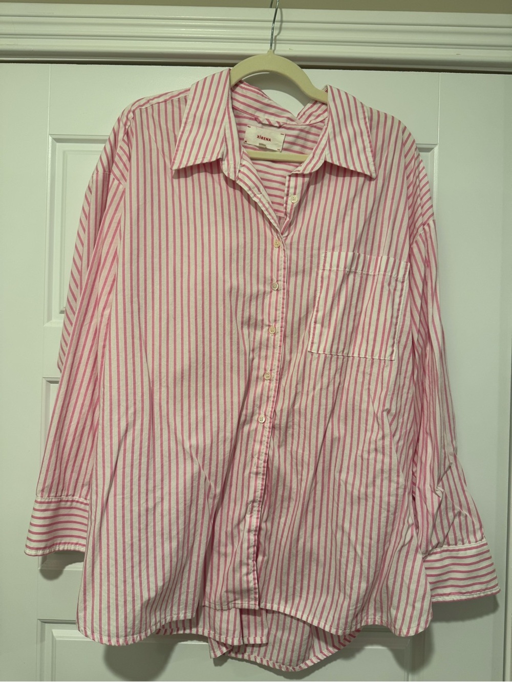 Xirena Pink and White Stripe Top